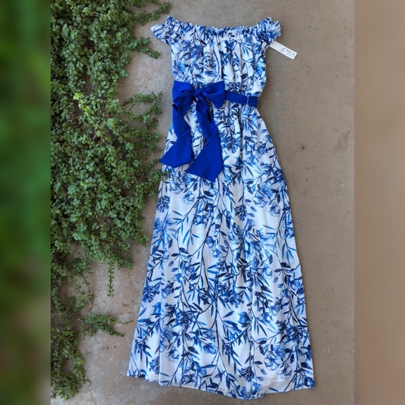 eliza j off the shoulder floral maxi dress